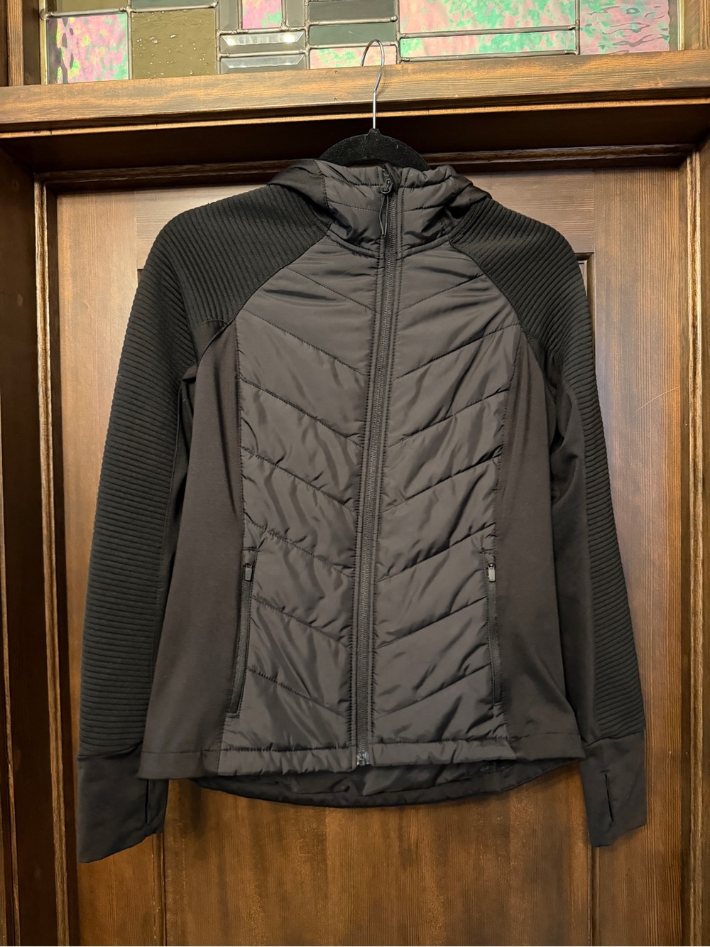 H&M Black Hooded Light Puffer Jacket